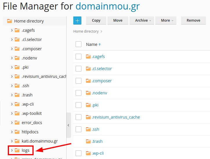 Φάκελος logs.