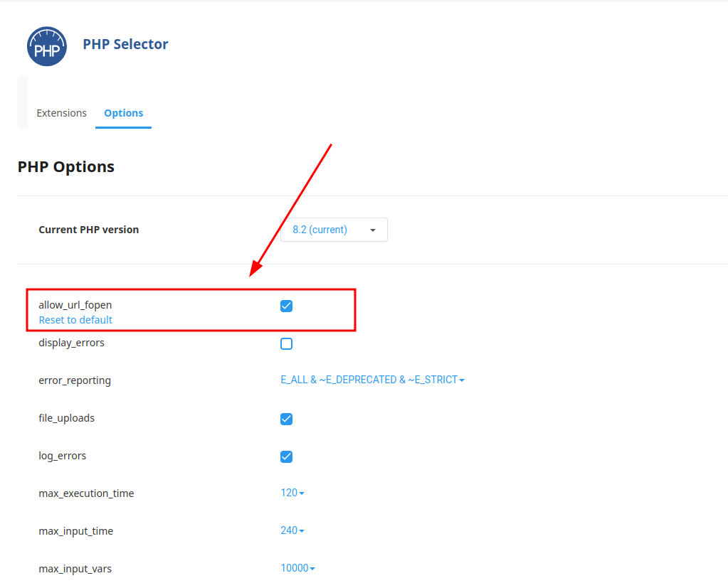 Ενεργοποίηση allow_url_fopen.