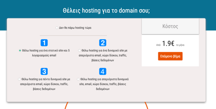 επιλογη web hosting